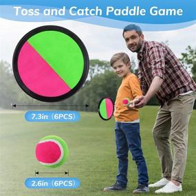 img 2 attached to 🏖️ Upgraded Toss and Catch Ball Set: Beach Game Toys with 6 Paddles, 6 Balls & Storage Bag - Perfect Outdoor Games Gift for Kids, Adults, and Families