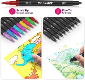 img 3 attached to 🎨 Enhance Your Adult Coloring with MOGYANN Markers - 72 Color Dual Tip Brush Pens Set