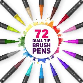 img 1 attached to 🎨 Enhance Your Adult Coloring with MOGYANN Markers - 72 Color Dual Tip Brush Pens Set