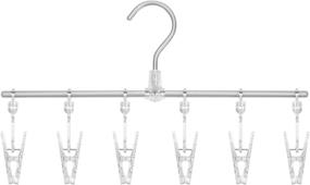 img 4 attached to FALEJU White High-Strength Aluminum Alloy Underwear and Socks Drying Rack - 6 Clip Set for Efficient Drying