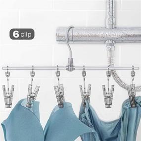 img 2 attached to FALEJU White High-Strength Aluminum Alloy Underwear and Socks Drying Rack - 6 Clip Set for Efficient Drying