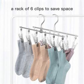 img 1 attached to FALEJU White High-Strength Aluminum Alloy Underwear and Socks Drying Rack - 6 Clip Set for Efficient Drying