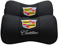 enhance comfort and support with 2 pcs black car neck pillow for cadillac logo