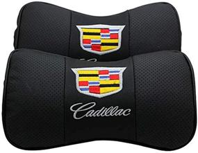 img 4 attached to Enhance Comfort and Support with 2 PCS Black Car Neck Pillow for Cadillac