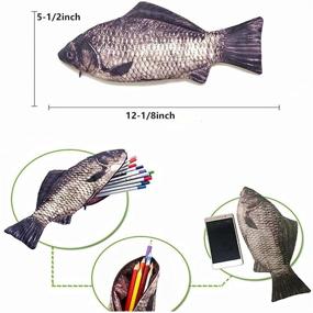 img 3 attached to 🐠 Waterproof Fish-Shaped Pencil Case – Pack of 2, Novelty Coin Purse & Stationery Bag for Boys & Girls, Durable Pencil Bag, Ideal Gift for School & Office Supplies