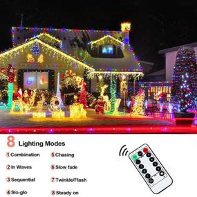 img 1 attached to 🎄 Multicolored LED Icicle Lights: 640 Christmas Lights, 65.6ft String with 120 Drops - Perfect for Indoor/Outdoor Party Decor!