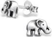 elephant plain earrings sterling silver logo