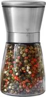 premium spice mill for professional chefs - top pepper grinder or salt shaker with brushed stainless steel, distinctive mark, ceramic blades, and customizable coarseness logo