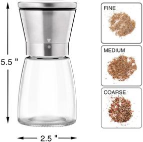 img 2 attached to Premium Spice Mill for Professional Chefs - Top Pepper Grinder or Salt Shaker with Brushed Stainless Steel, Distinctive Mark, Ceramic Blades, and Customizable Coarseness