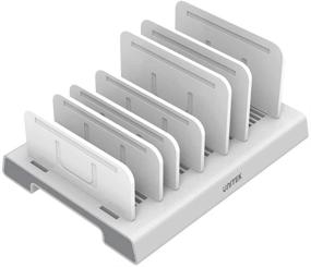 img 4 attached to 📱 Unitek Adjustable Universal Multi Device Organizer Dock Stand Holder Compatible for iPhone, iPad, Kindle, Fire Tablet, Samsung Galaxy, Google Nexus, Pixel, All Electronic Devices - Organize and Display Your Devices Conveniently (No Charging Port)