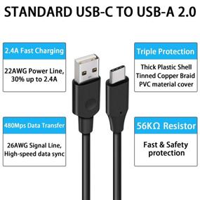 img 2 attached to 🔌 10ft USB C Cable - Extra Long USB Type C Charging Cord Compatible with Samsung Galaxy S10 Plus, Note 10, S9, S8 - Quick Data Sync Cable - Black