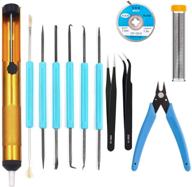 🔧 complete professional welding and desoldering tool set (12 pieces) with pumps, wicks, cutters, tweezers, wire, and auxiliary accessories logo