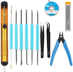 img 4 attached to 🔧 Complete Professional Welding and Desoldering Tool Set (12 Pieces) with Pumps, Wicks, Cutters, Tweezers, Wire, and Auxiliary Accessories