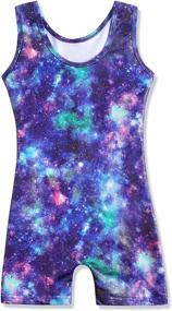 img 3 attached to 🤸 Toddlers Gymnastics Leotards: Biketards Unicorn, Dinosaur, Rainbow, Mermaid, Leopard, Donut & Galaxy Prints