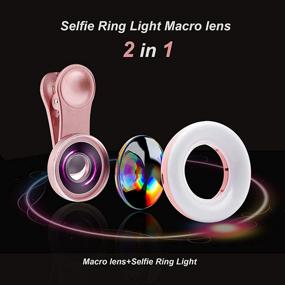 img 3 attached to 📸 Rechargeable Phone Camera Lens with Selfie Ring Light, 15x Macro Lens, Triple Light Modes and Double Row 53 LED Lights, ideal for iPhone/Android Mobile Photography, Camera Video Recording, VLOG