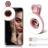 📸 rechargeable phone camera lens with selfie ring light, 15x macro lens, triple light modes and double row 53 led lights, ideal for iphone/android mobile photography, camera video recording, vlog logo