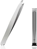 💅 precision slant tweezers – high-quality stainless steel eyebrow tweezers for professional beauty care (single-silver) logo