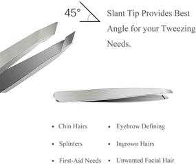 img 2 attached to 💅 Precision Slant Tweezers – High-Quality Stainless Steel Eyebrow Tweezers for Professional Beauty Care (Single-Silver)