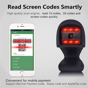 img 2 attached to 📱 Alacrity Handsfree 2D and 1D Barcode Scanner: Omnidirectional Desktop Reader with USB Cable, Mobile Phone Screen Barcode Capture Capability