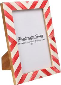 img 2 attached to 🖼️ Chevron Herringbone Handicrafts Home Picture Photo Frame: Vintage Wall Décor Gift Frames in Red - 4x6 Size