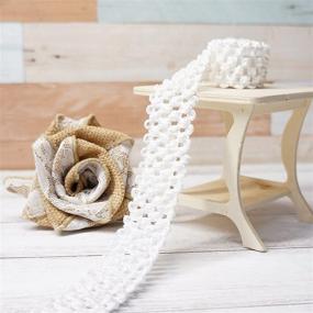 img 1 attached to 🎀 CT CRAFT LLC Elastic Crochet Headband Ribbon for Hair Bows, Hair Accessories for Girls, Waistband for Baby, Boy and Girl, Gift Wrapping, 1.25 inch (30mm) x 5 Yards x 2 Rolls, White