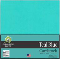 teal blue cardstock 100lb sheets logo