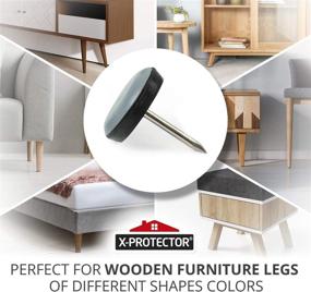 img 3 attached to 🪑 X-PROTECTOR Chair Glides - 40 pcs of 1" Furniture Glides - Top Nail-on Furniture Sliders - High-quality Chair Leg Floor Protectors - Effortless Sliding with Chair Leg Pads that Safeguard Your Floors!