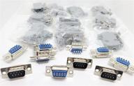 💻 высококачественные компьютерные аксессуары - connectors pro 10 комплектов: пайка db9 мужской с пластиковыми капюшонами, d-sub разъем + капюшоны, 20 штук (10 db9 мужских + 10 капюшонов) логотип