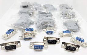 img 4 attached to 💻 Высококачественные компьютерные аксессуары - Connectors Pro 10 комплектов: пайка DB9 мужской с пластиковыми капюшонами, D-Sub разъем + капюшоны, 20 штук (10 DB9 мужских + 10 капюшонов)