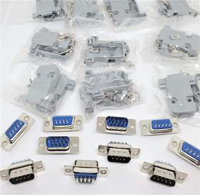 img 2 attached to 💻 Высококачественные компьютерные аксессуары - Connectors Pro 10 комплектов: пайка DB9 мужской с пластиковыми капюшонами, D-Sub разъем + капюшоны, 20 штук (10 DB9 мужских + 10 капюшонов)