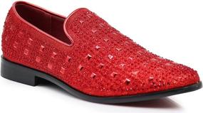 img 4 attached to Vintage Fashion Rhinestone Designer Loafers Men's Shoes in Loafers & Slip-Ons