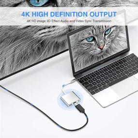 img 2 attached to Multiport USB C to HDMI Adapter with Thunderbolt 3, 4K HDMI, USB 3.0, and USB C Charging Port for MacBook Pro, MacBook Air, iPad Pro, Galaxy S20, Surface Book 2/Go