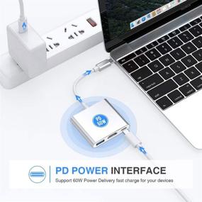 img 1 attached to Multiport USB C to HDMI Adapter with Thunderbolt 3, 4K HDMI, USB 3.0, and USB C Charging Port for MacBook Pro, MacBook Air, iPad Pro, Galaxy S20, Surface Book 2/Go