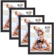 langdon house 8x10 picture frame set (black, 4 pack), sleek & classic design, elegant 🖼️ black 8x10 frames, swivel tabs, tabletop easel & wall hanging hooks included, tranquility collection - enhanced seo логотип