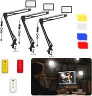 🌟 obeamiu 3-pack led video conference lighting kit with c clamp arm stand and color filters - ideal for photography, portrait youtube, zoom call, live streaming - 5600k usb studio light (#1) logo