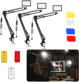 img 4 attached to 🌟 Obeamiu 3-Pack LED Video Conference Lighting Kit with C Clamp Arm Stand and Color Filters - Ideal for Photography, Portrait YouTube, Zoom Call, Live Streaming - 5600K USB Studio Light (#1)
