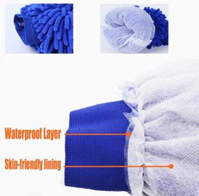 img 1 attached to Premium Chenille Microfiber Car Wash Mitts by The Rag Company - 2 Pcs Large Size Luxury Mitts for Scratch-Free, Lint-Free Cleaning with Chemical Guys. Winter Waterproof and Reusable!