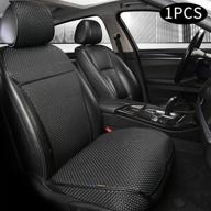 🚗 premium auto seat cover - breathable car seat cushion for luxury cars | universal fit for 95% vehicles | full-wrap bottom seat protection | four seasons compatible (black+grey, 1 piece) logo