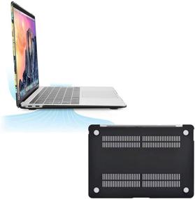 img 1 attached to 🌻 MOSISO MacBook Air 13 inch Case 2021-2018: Sunflower Hard Shell with Keyboard Cover, Mouse Pad, and Storage Bag - Black