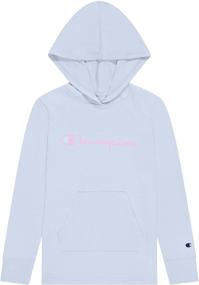 img 4 attached to Stay Stylishly Comfortable with the Champion Heritage Girls Long Sleeve Hooded Tee Shirt - Big Kids Clothes