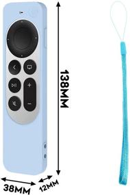 img 2 attached to Seltureone Blue Silicone Protective Case Sleeve for Apple TV 4K Siri Remote 2021 - Shock Absorption & Washable!