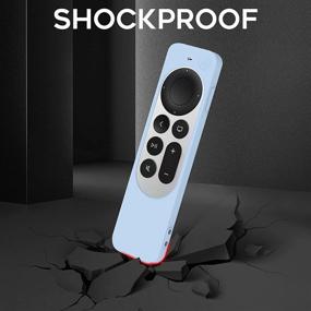 img 1 attached to Seltureone Blue Silicone Protective Case Sleeve for Apple TV 4K Siri Remote 2021 - Shock Absorption & Washable!