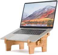 🎋 bamboo laptop stand for desk - foldable, universal, 13-17 inch, cooling stands - compatible with macbook, hp, dell, acer - mtwhirldy desktop computer riser logo