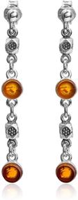 img 3 attached to 💎 Ian and Valeri Co. Amber Fancy Round Dangly Long Stud Earrings - Exquisite Jewelry for Elegant Styles