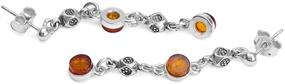 img 2 attached to 💎 Ian and Valeri Co. Amber Fancy Round Dangly Long Stud Earrings - Exquisite Jewelry for Elegant Styles
