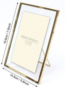 img 1 attached to 🖼️ Elegant Gold Metal Floating Picture Frame - MIMOSA MOMENTS Pressed Glass, with Metal Easel, Desk Photo Display (4x6)