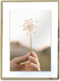 img 3 attached to 🖼️ Elegant Gold Metal Floating Picture Frame - MIMOSA MOMENTS Pressed Glass, with Metal Easel, Desk Photo Display (4x6)