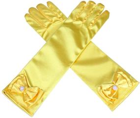 img 2 attached to 🧤 Stylish Lusiyu Length Formal Pageant Yellow Gloves: Must-Have Accessories for Girls' Special Occasions