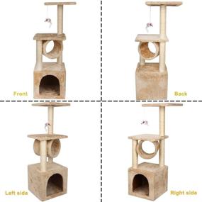 img 1 attached to 🐱 Pet Furniture: Cat Tree Tower Condo with Plush Perch, Large Perching Platform, Sisal Scratching Posts - Ideal for Kittens and Medium-sized Cats