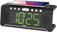 naxa electronics nrc-190: dual alarm clock with qi wireless charging for smartphones/ipod/iphone/tablets - led display, black logo